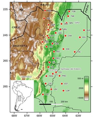 Interannual and Long-Term Precipitation Variability Along the Subtropical Mountains and Adjacent Chaco (22–29° S) in Argentina